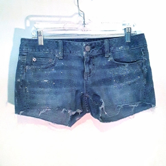 AEO Glittery Jean Shorts - Picture 1 of 6